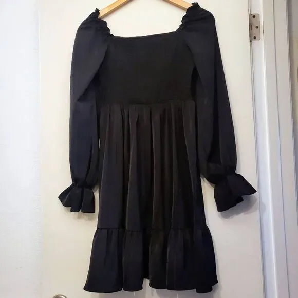 Shein off shoulder LBD w/ Bell Sleeve: Lg: Flowy stretchy comfy sexy essential