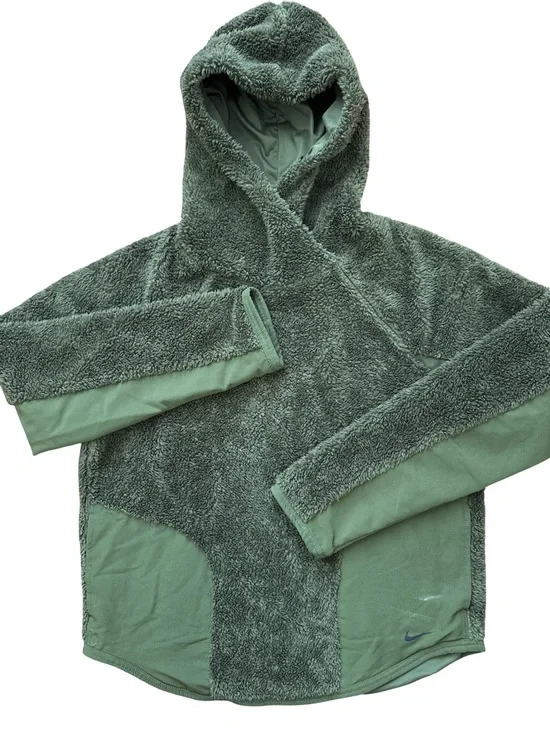Nike Women’s Green Fuzzy‎ Pullover Hoodie Size Small Cozy Soft Nike Swoosh