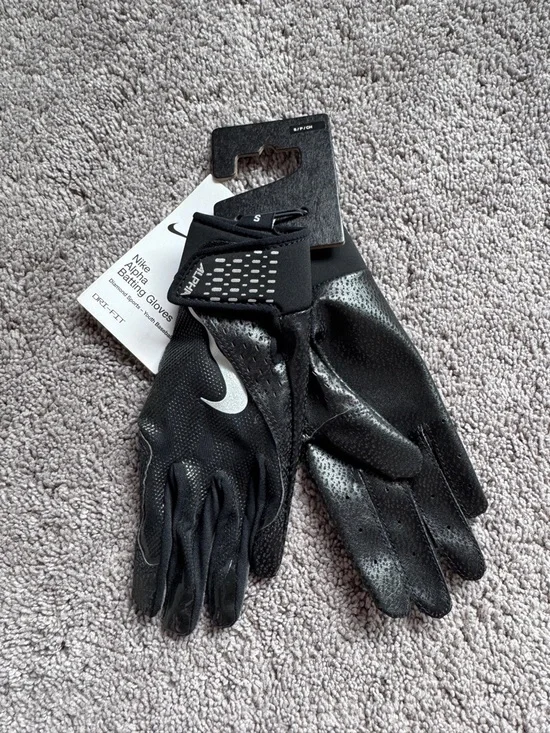 Nike Black Kid’s Baseball Batting Gloves Size Youth S