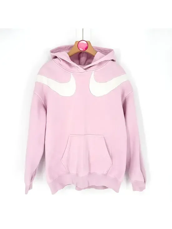 Nike Swoosh Sportswear Streetwear Athletic Hoodie Pink Pullover Women's Small