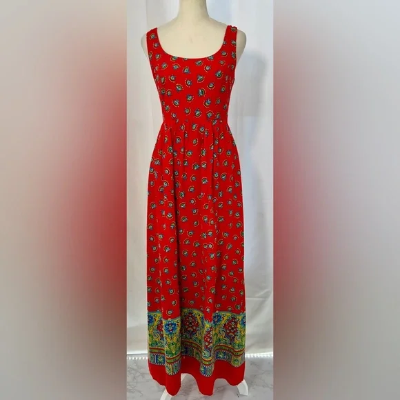 VINTAGE 70s LANZ of SALZBURG handmade boho cotton maxi DRESS
