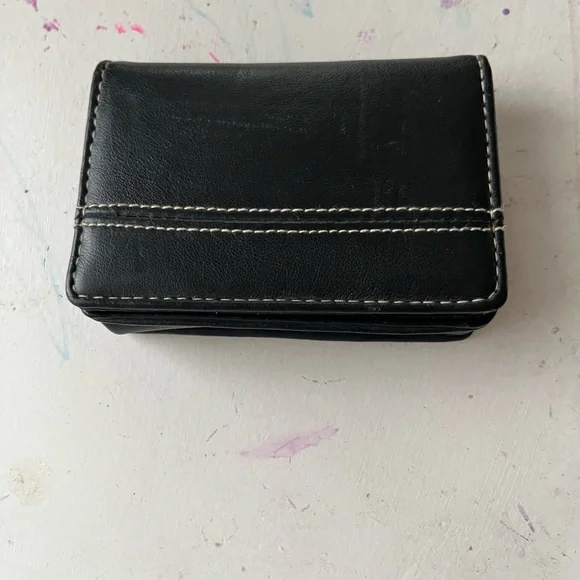 Franklin Covey Black Leather Card Holder