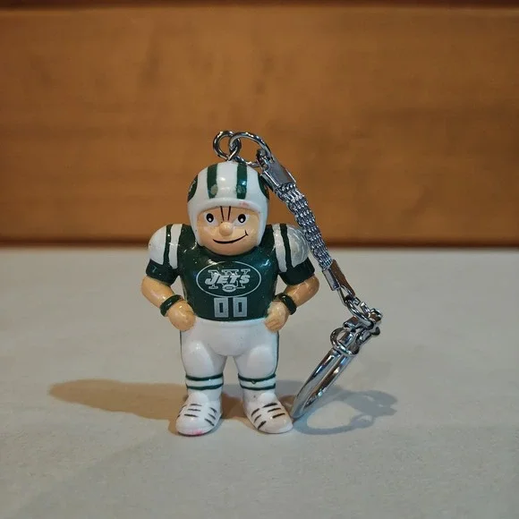 NFL New York Jets Lil Sports Brat Keychain, NEW PLAYER Vintage 80s 1987 Football