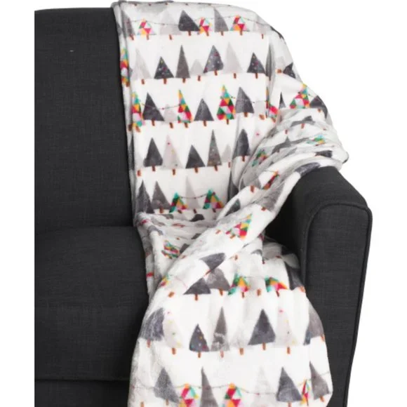 Berkshire Christmas Tree Lights Throw Blanket Microfleece 50x70