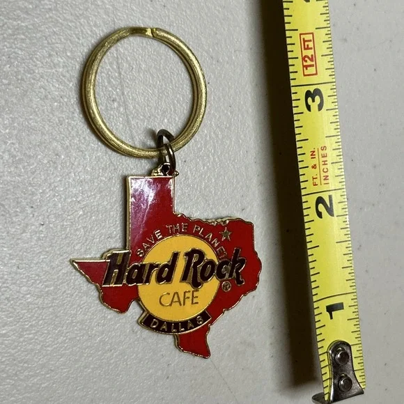 Hard Rock‎ Cafe Dallas State of Texas and Logo Keychain Keyring