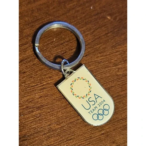 2004 US Olympic Team Keychain Key Ring Chain Style Hangtag Fob *109-C