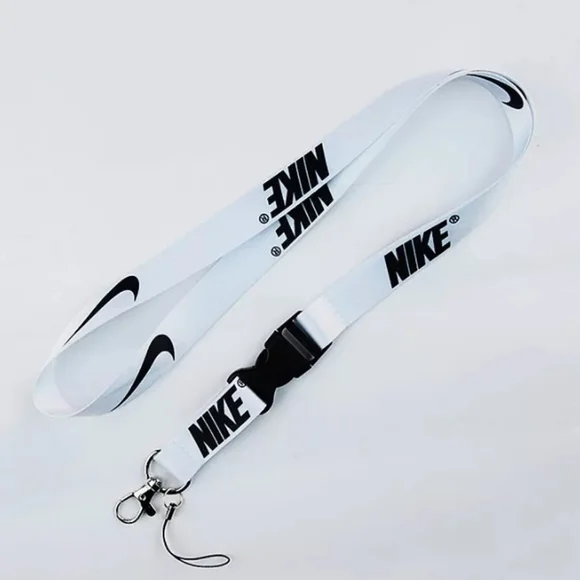 White Nike Breakaway Lanyard ⚪ One Size Quick Release Key Chain ID Holder