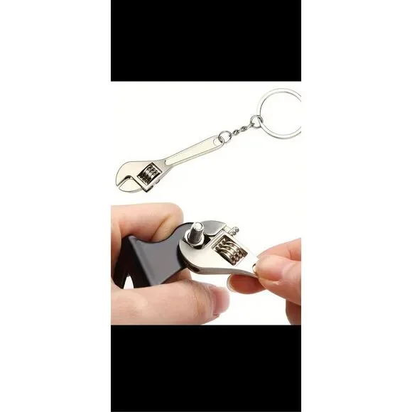 Mini Adjustable Wrench Keychain Tool Key Ring Gift