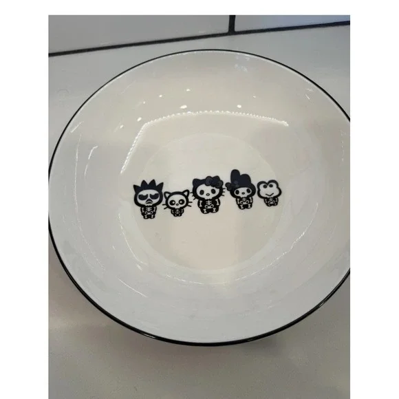 Hello Kitty And Friends Halloween Skeleton Bowls -Set Of Two In Black And White