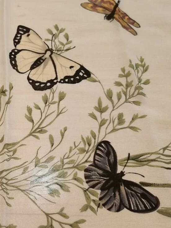 Butterfly Garden Jim Thompson Thai Silk Scarf 34x34