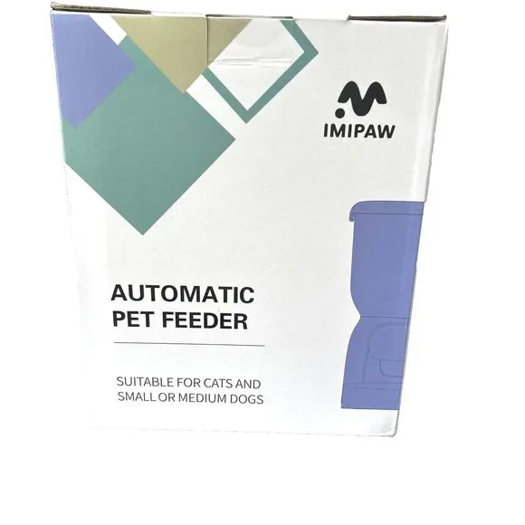 IMIPAW 4L Automatic Cat Feeder Timed Dry Pet Food Dispenser LCD White Basic NEW