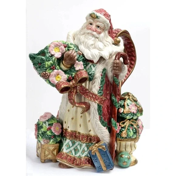 Fitz and Floyd Father Santa Claus‎ Pitcher Holiday Classics - Bunny, Teddy Bear