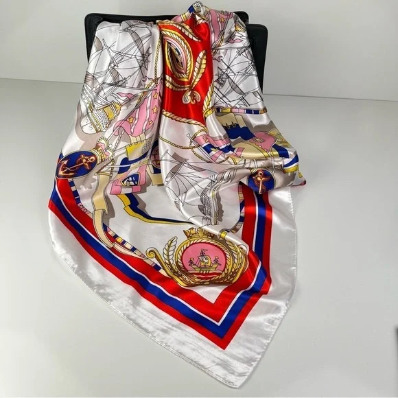 Women's Silky Fashion Scarf NWT Nautical Silky Scarf