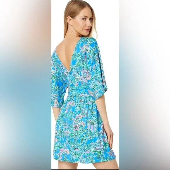 Lilly Pulitzer Parigi Skort Romper Boca Blue Beneath The Bougainvillea Size S