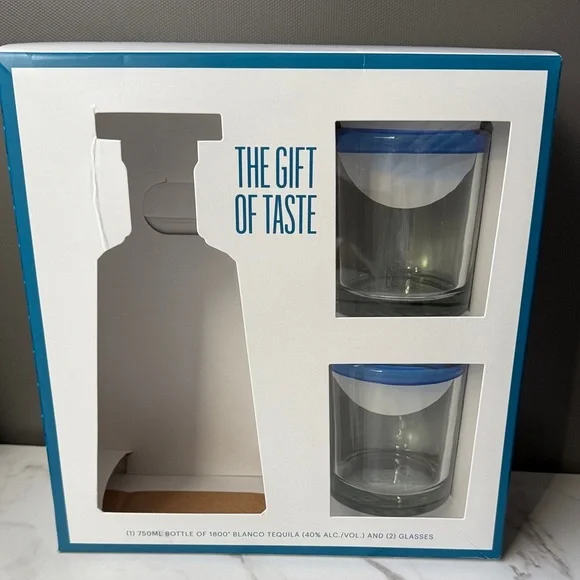 The Gift of Taste 1800 Tequila Glass Set New