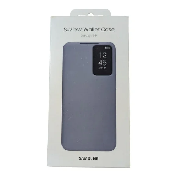 P8-N GENUINE Samsung S-View Wallet Cover Case‎ for Galaxy S24+ Plus Gray