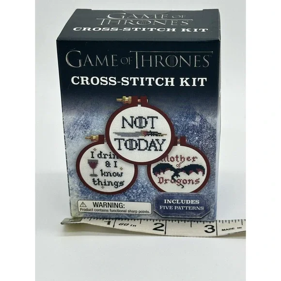 Game of Thrones Cross-Stitch Kit Gift Stocking Stuffer Fan White Elephant NIB