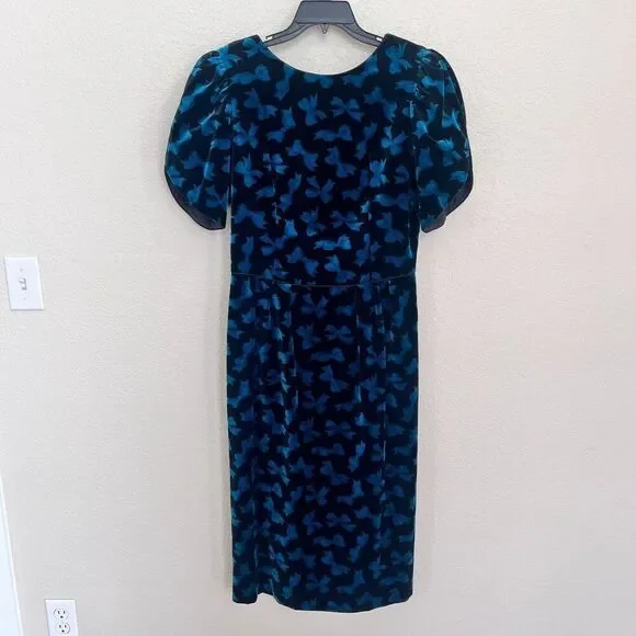Vintage Lanz Originals Bows Velvet Dress Sz 12