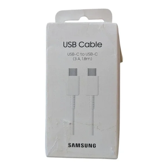 Nn7. Samsung USB Cable USB-C to USB-C‎ (3A, 1.8m) - White
