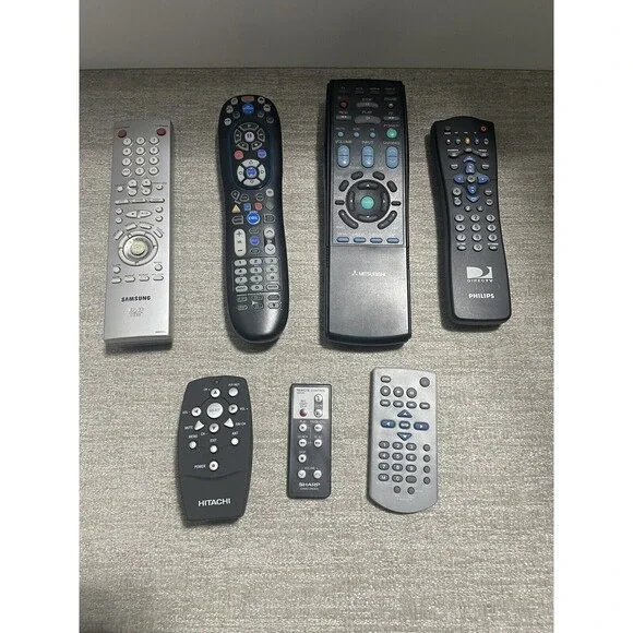 Lot of 7 Remote Control UNTESTED Samsung Sharp Mitsubishi DVD