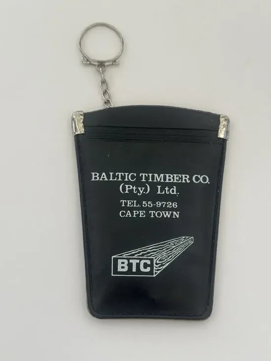 Baltic Timber Co Cape Town South Africa Vinyl Key Chain Change Pouch Coin Purse