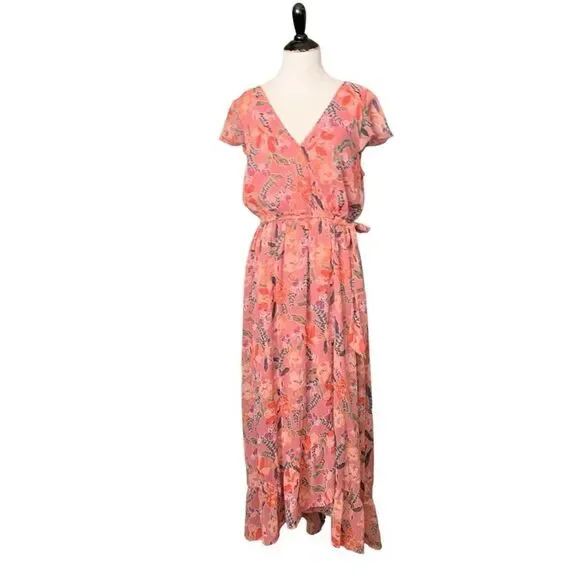 Band of Gypsies Lianna Floral-Print Wrap Dress