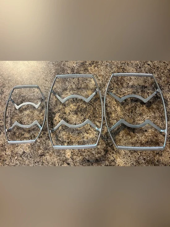 Vintage Corning Ware Metal Serving Cradles / Trivets - Set of 3