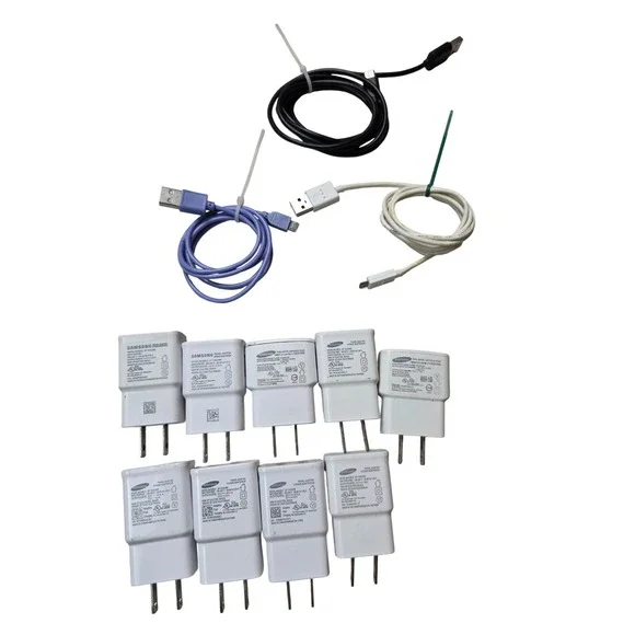 Samsung Travel Adapter Lot 9 Wall Blocks 3 USB Cables EP-TA20JWE EP-TA12JWE Z4
