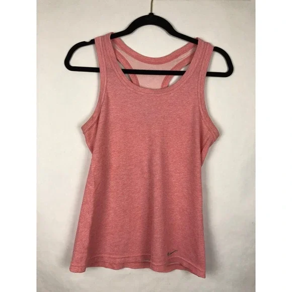 Nike Dri-fit Womens Tank Top Size Large Racer Back Pink (BL)‎