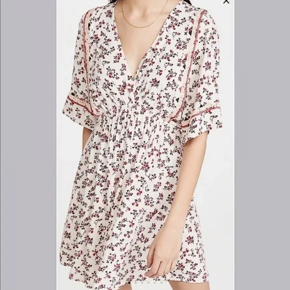 Ba&sh Sete short pretty and comfy floral bohemian style dress with elastic waist
