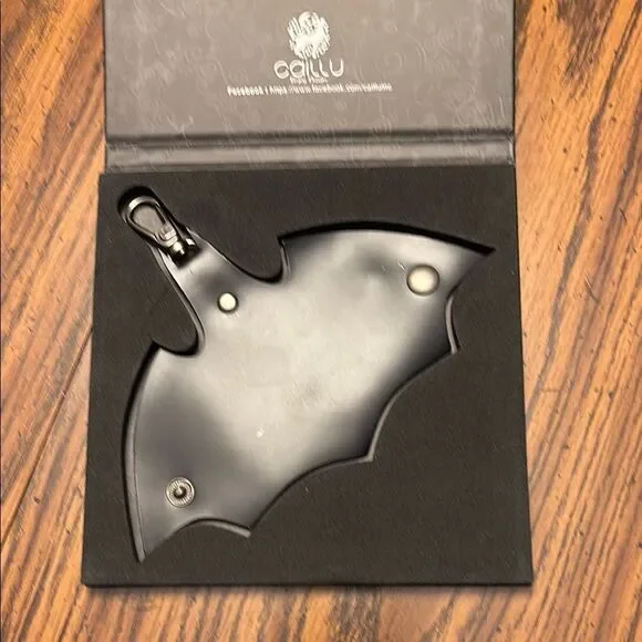 Black Leather Key Holder Set with Silver Hardware