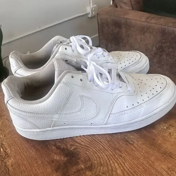 Nike Court Vision Low White Sneakers Women's Size 8.5
