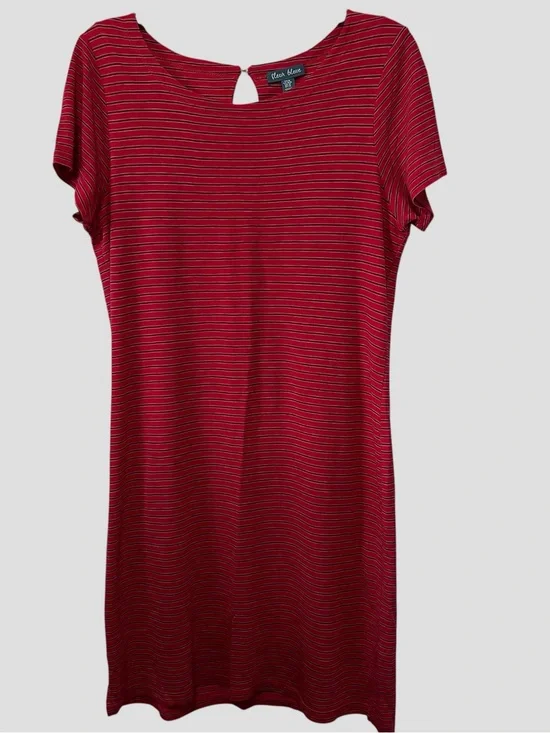 Fleur Bleue Striped Midi Dress — Casual Keyhole Neck