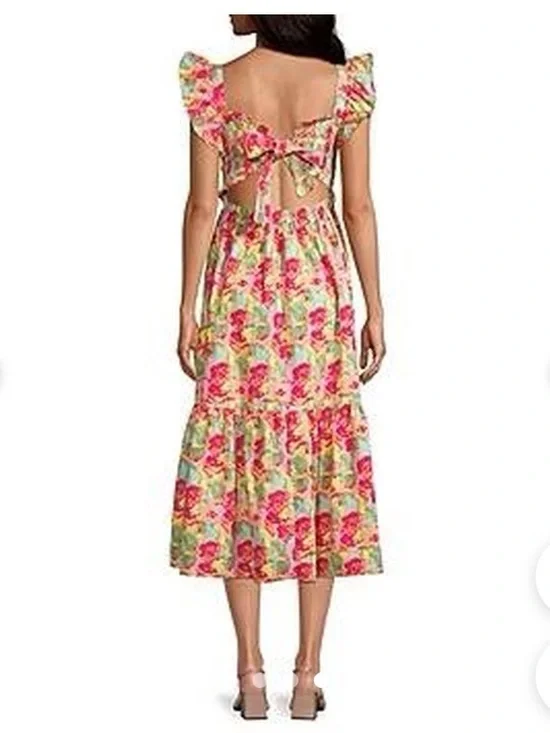 PEYTON PARKER OPEN BACK MIDI COTTON DRESS SMALL NWOT