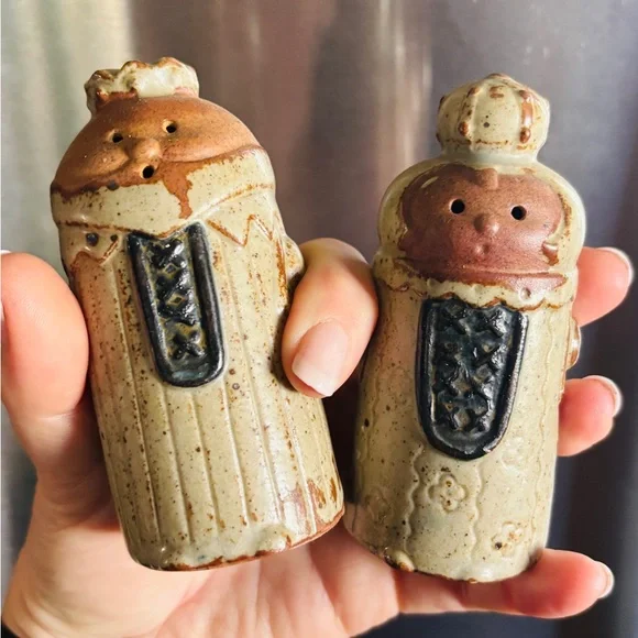Vintage Ceramic Monk Salt & Pepper Shaker Set