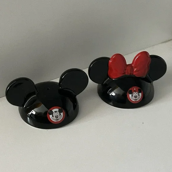 Disney Salt Pepper Shakers Mickey‎ Minnie Mouse Ceramic Set Vintage Applause