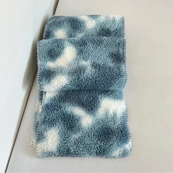 Jenni Fleece Sherpa Scarf Blue/White Tie Dye Print