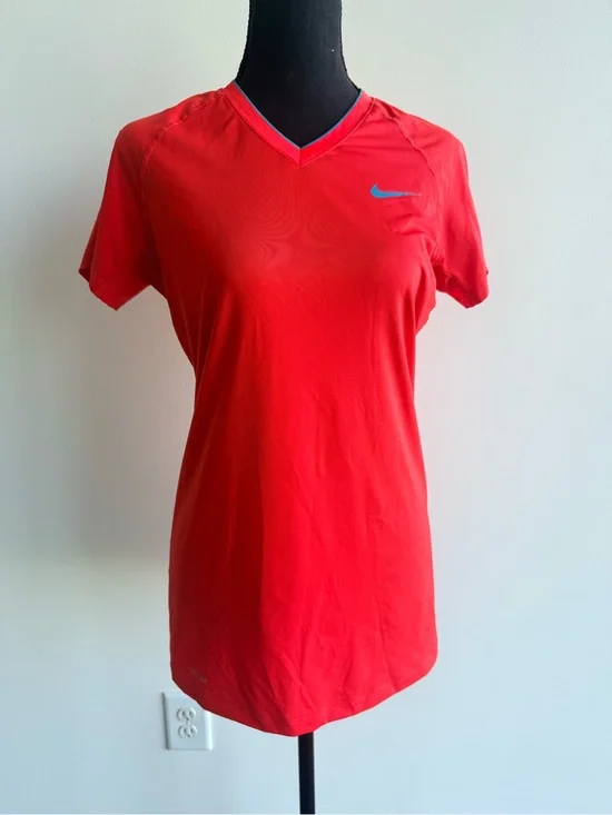 Nike Pro Combat Women’s Bright Red/Orange Dri-Fit Tee