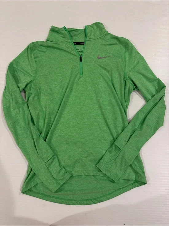 Nike Green Quarter-Zip Performance Top Womens Size Small