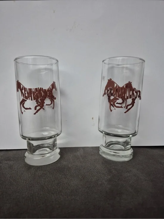 Kentucky Horse Silhouette Tall Glasses - Set of 2