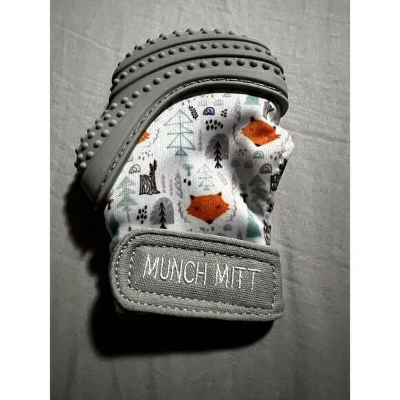 Malarkey Kids Munch Teether‎ Mitt Gray Fox -