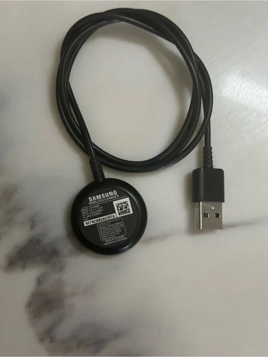 Samsung Black Wireless Watch Charging Puck with USB-A Cable