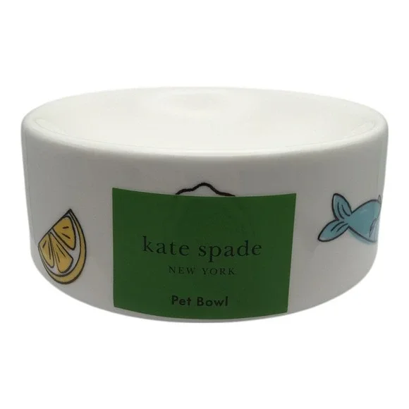 KATE SPADE CAT SEAFOOD TOSS Pet Food Bowl CAT Dog NEW