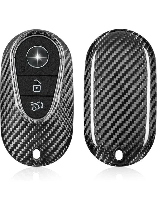 Sleek Key Fob Cover for Mercedes, Real Carbon Fiber Protector, Fits EQE350