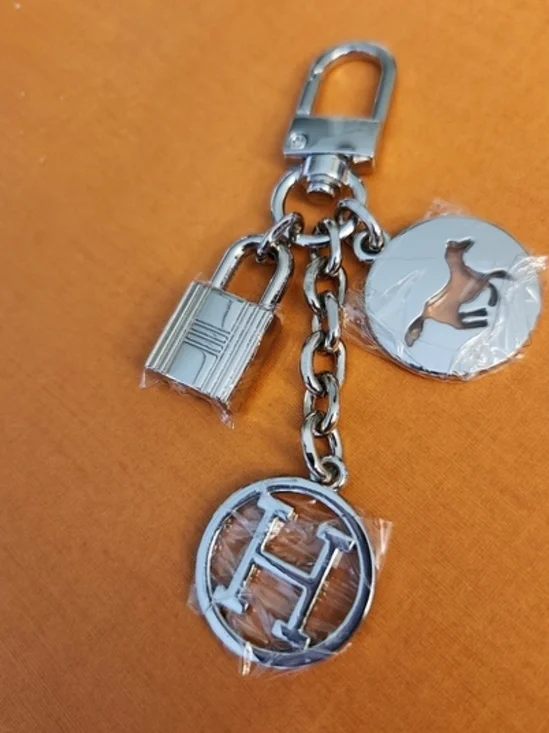 Hermes Silver-Tone Keychain Or Belt Loop Charm Charm