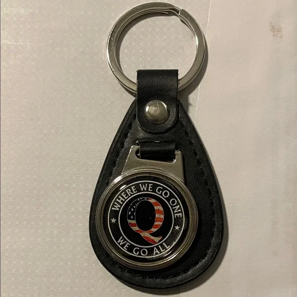 Black Leather Keychain with Silver Ring