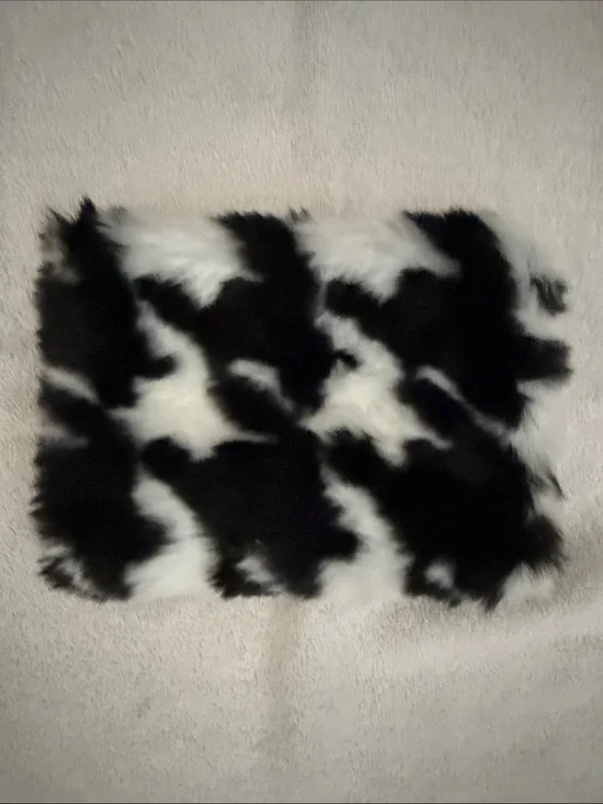 Janie and Jack Black and White Faux Fur Muff