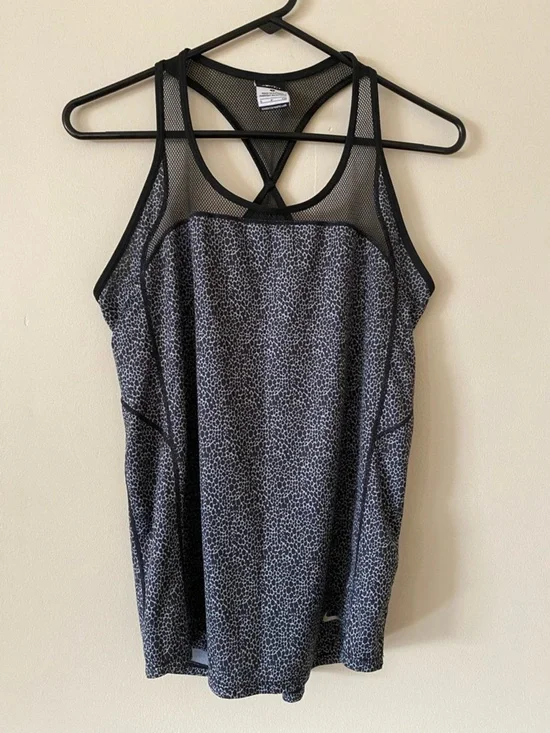 Nike mesh Racerback sporty black + Gray chita Print Mesh Tank
