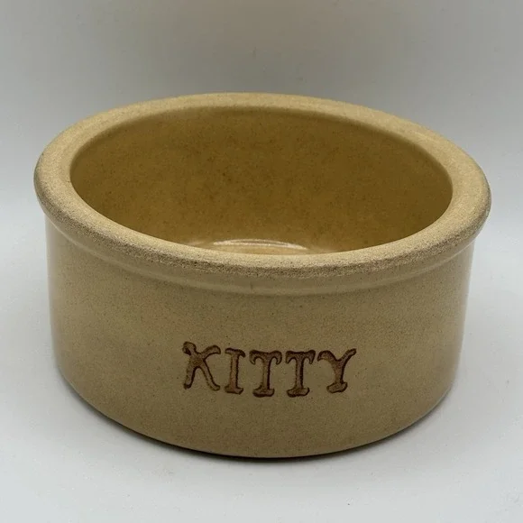 Robinson Ransbottom Heavy Stoneware Bowl Kitty‎ Cat Food Water #201 Ohio Heavy