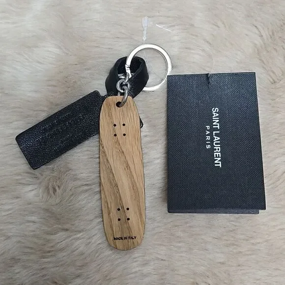 SAINT LAURENT PARIS LOGO SKATE KEYRING - NEW WITH TAGS